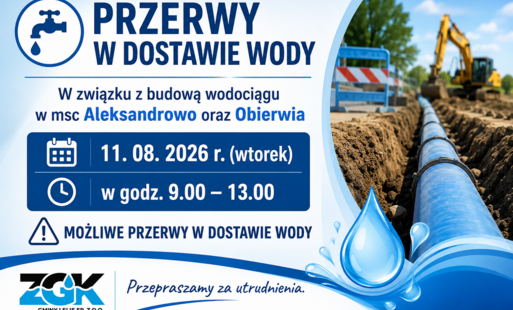 KOMUNIKAT - PRZERWY W DOSTAWIE WODY