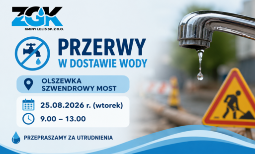 PRZERWY W DOSTAWIE WODY - 25.08.2026 r.